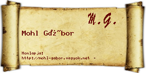 Mohl Gábor névjegykártya