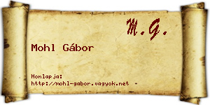 Mohl Gábor névjegykártya